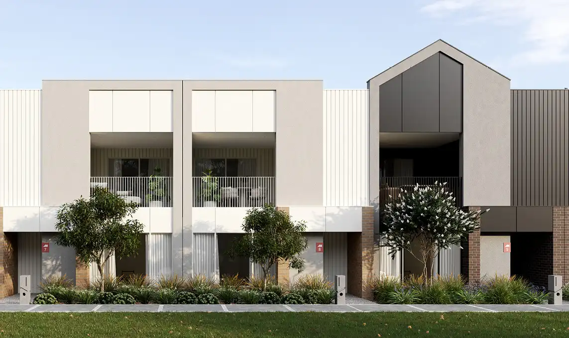 Facade of Cloverton, Kalkallo ready now town homes