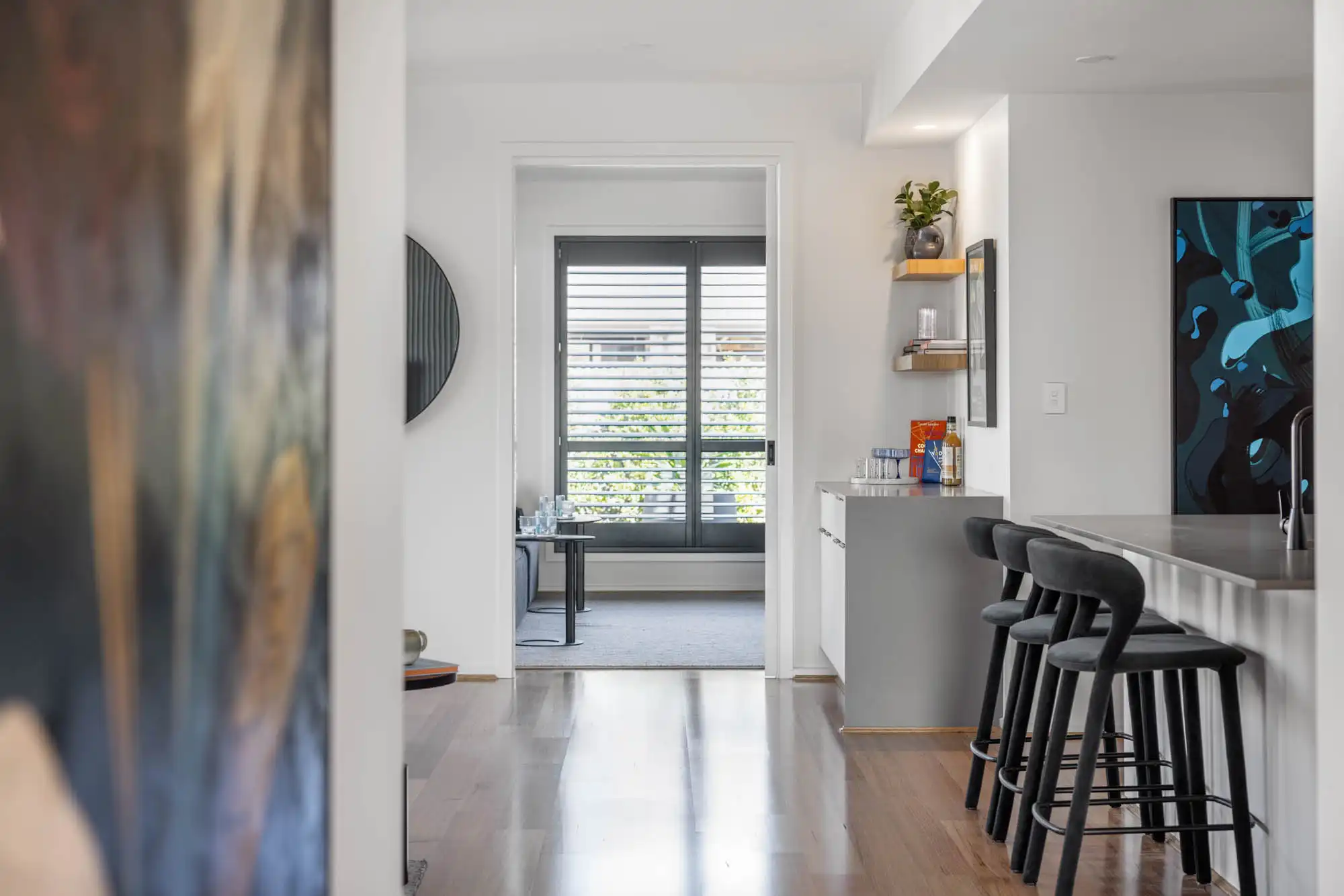 Modern kitchen and living space at the Victor 29 in Riverlea South Australia