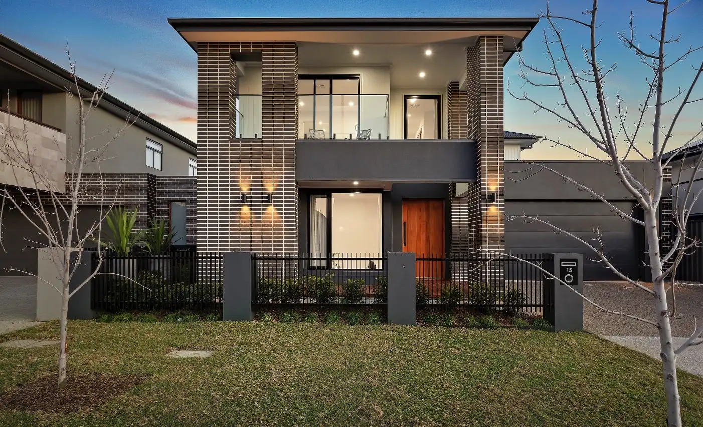 subway brick tiling facade with timbered front door at the charity home