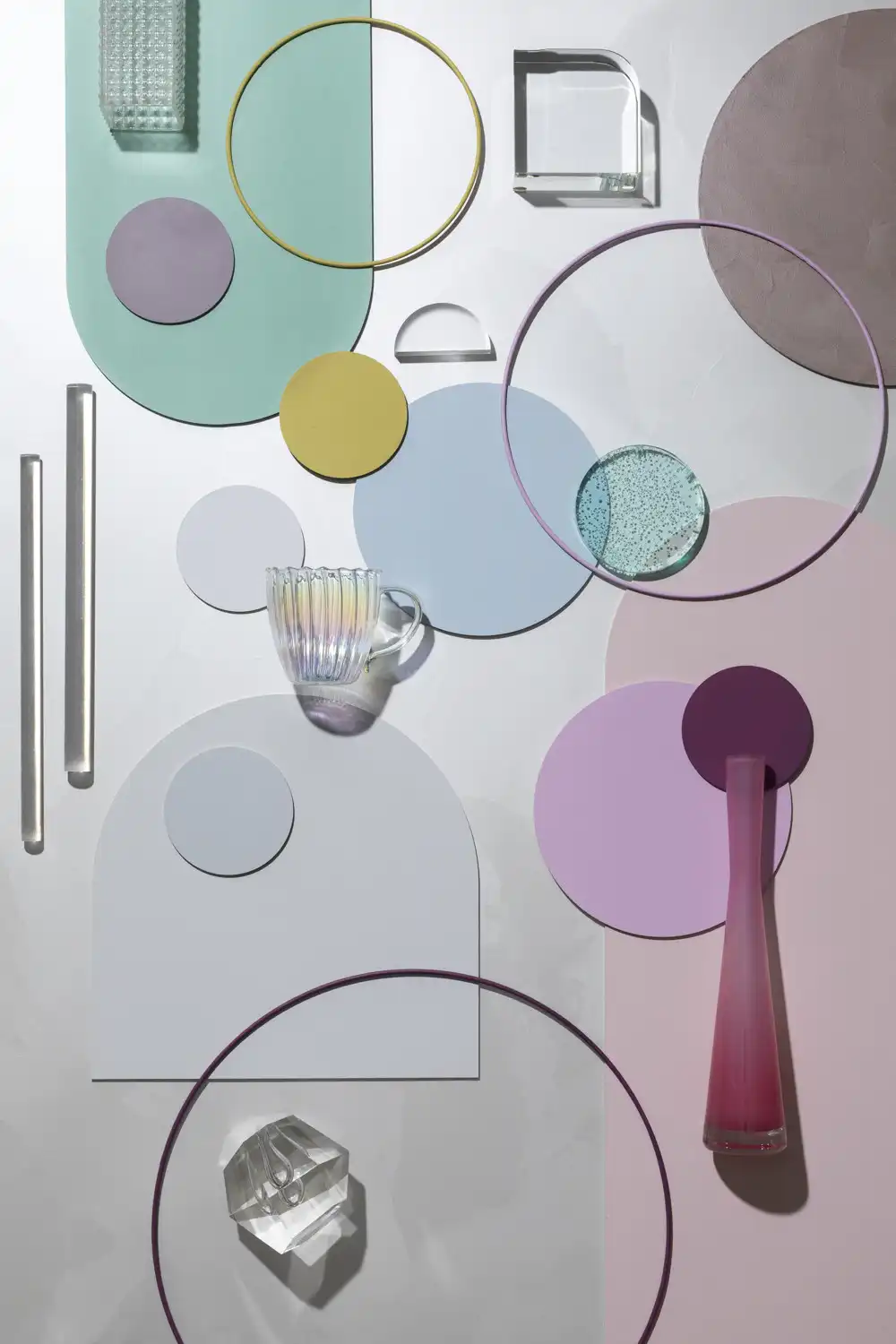 Creative paint colour design flat lay