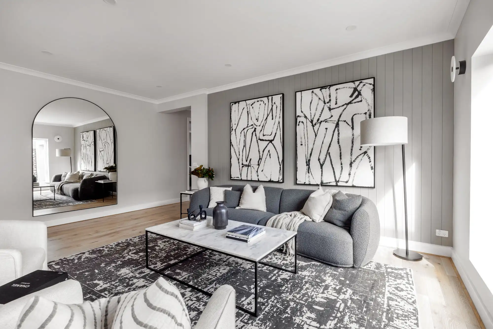 wood cladding on a feature wall for a country-style interior at the akuna 29 in willow