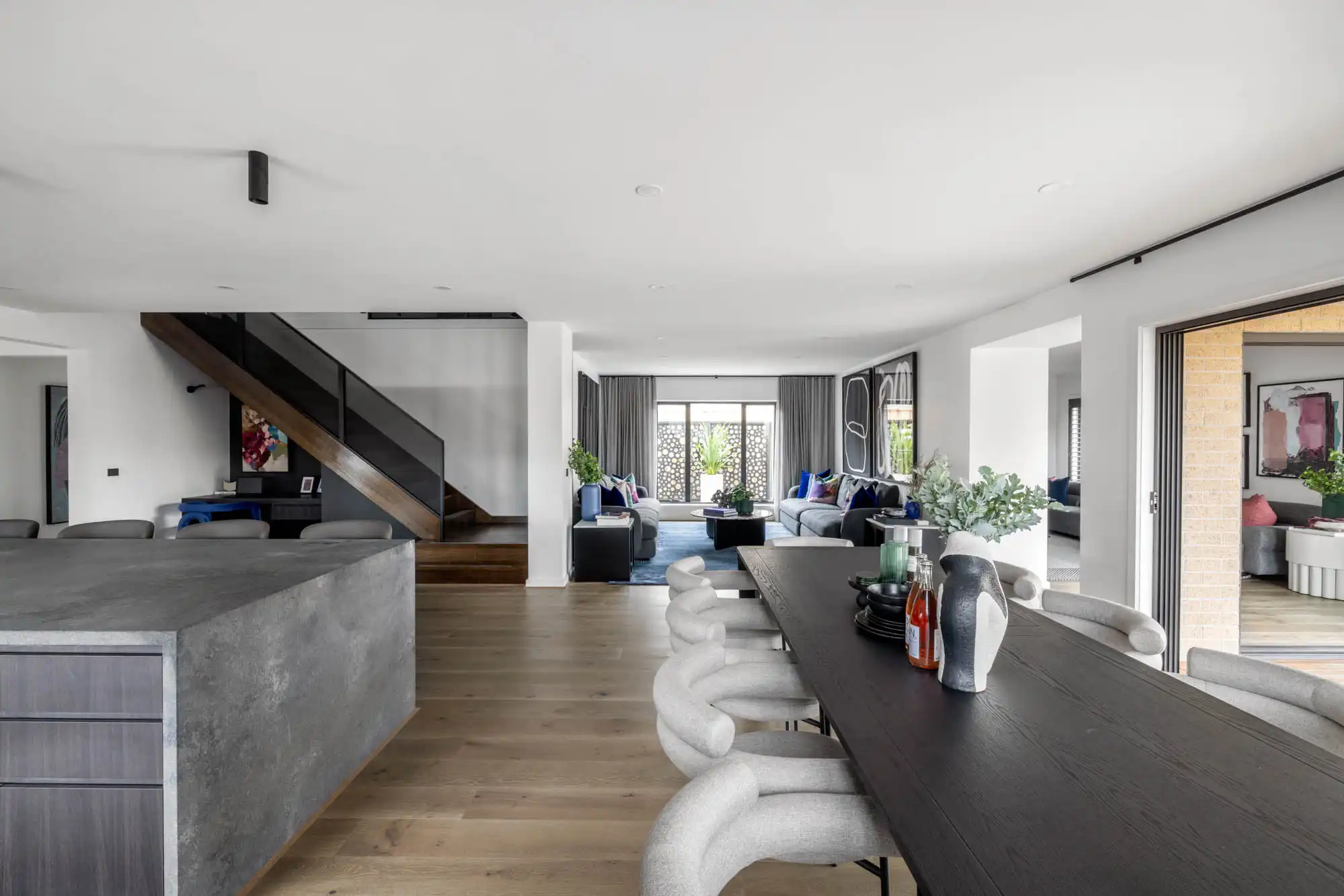 modern contemporary style home with dark features and vibrant interiors at silverton 45