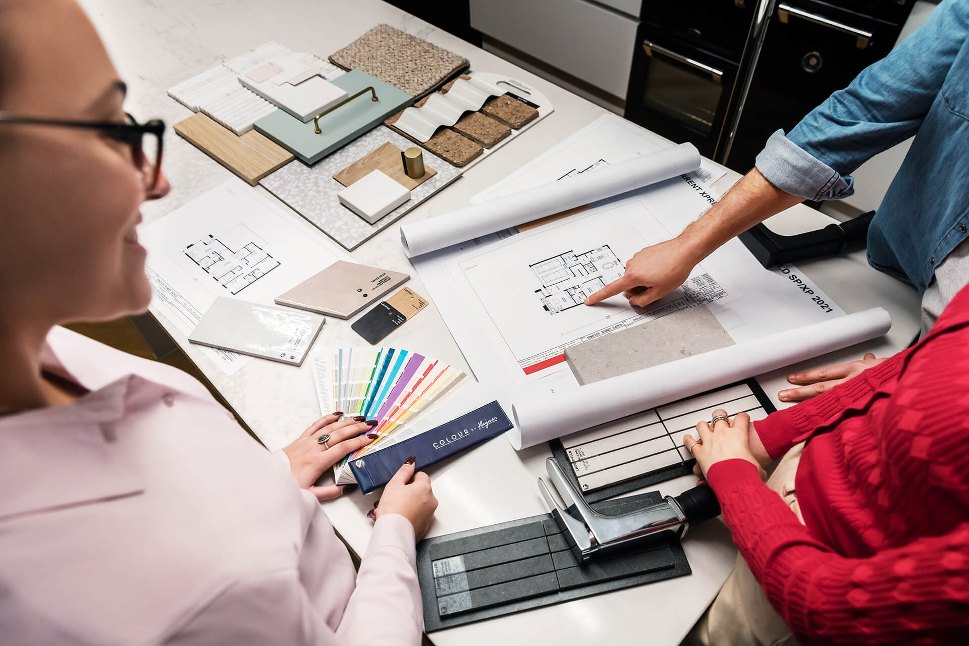 Clients selecting their needs at the Simonds Gallery tour