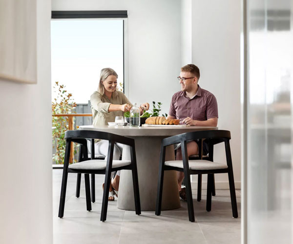couple having their first meal in there new home