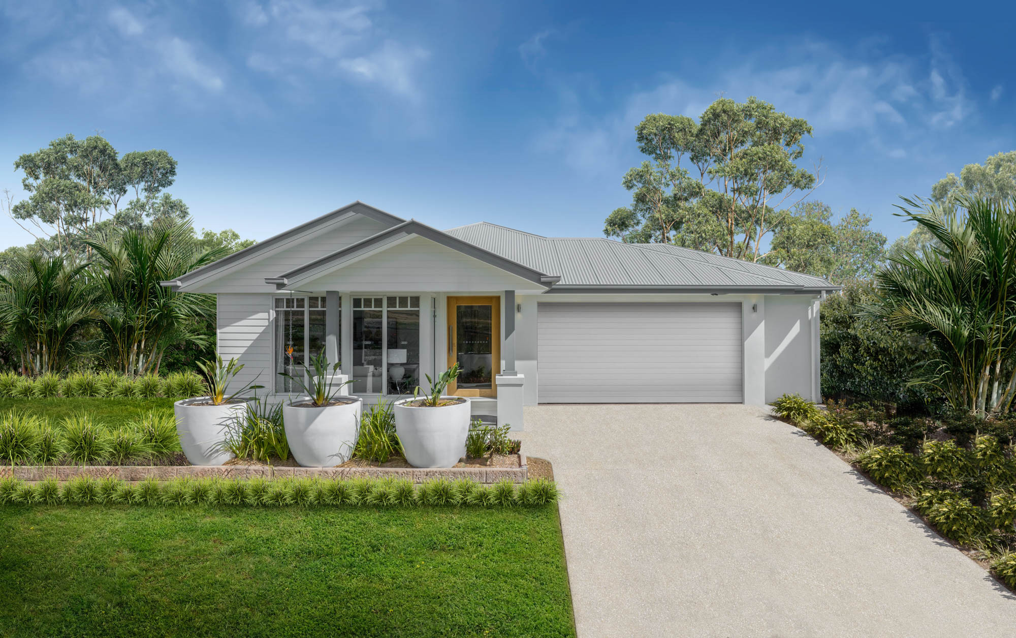Queensland coastal-style facade at the riverway 26 featuring wood cladding