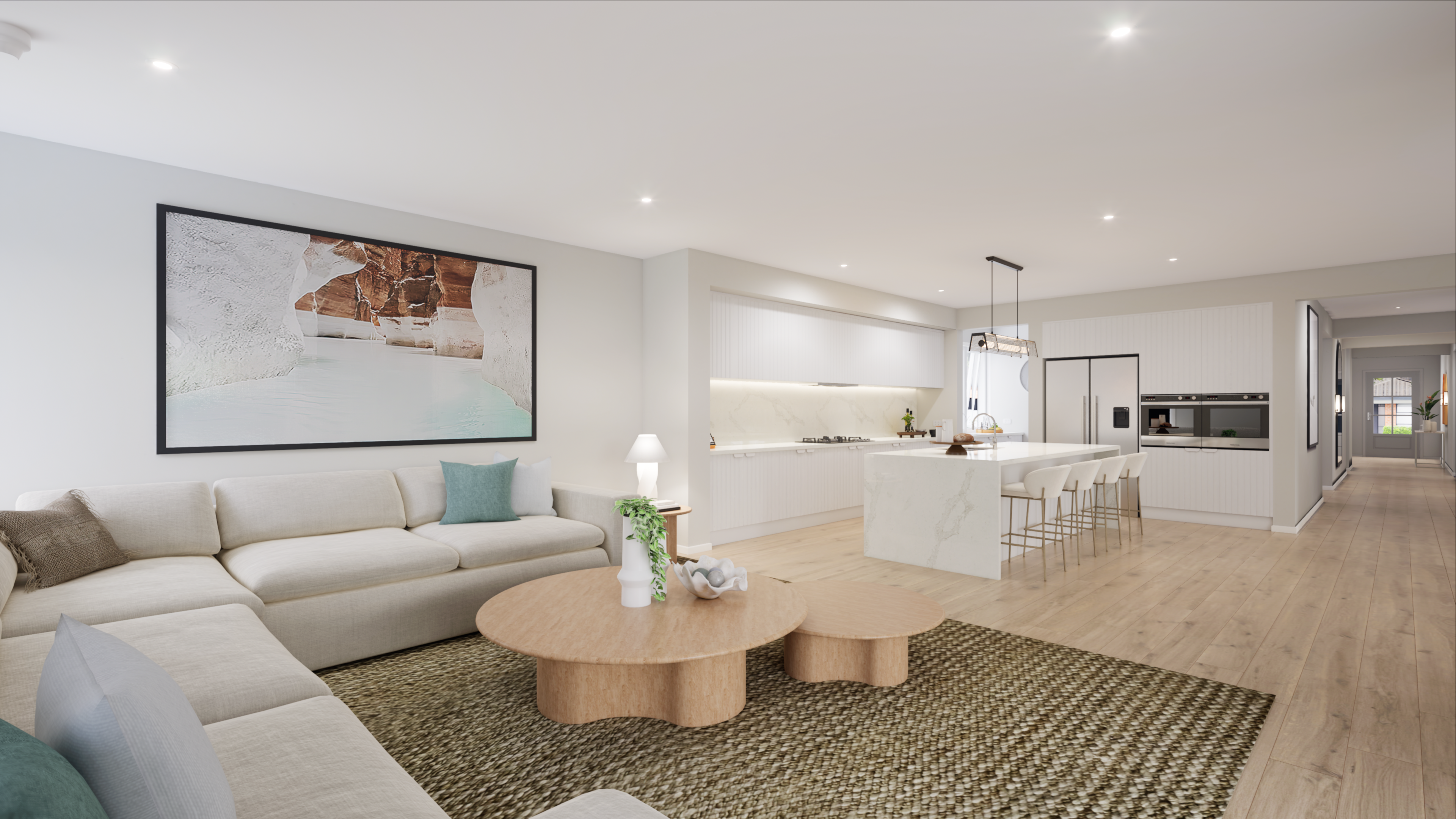 Cladding on cabinetry for japandi style interiors