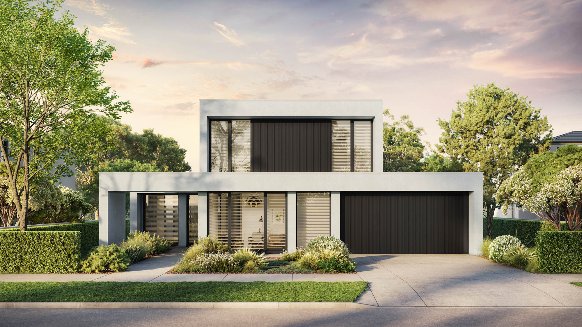 Simonds Masterpiece home exterior with an abundant natural light flowing through the front room